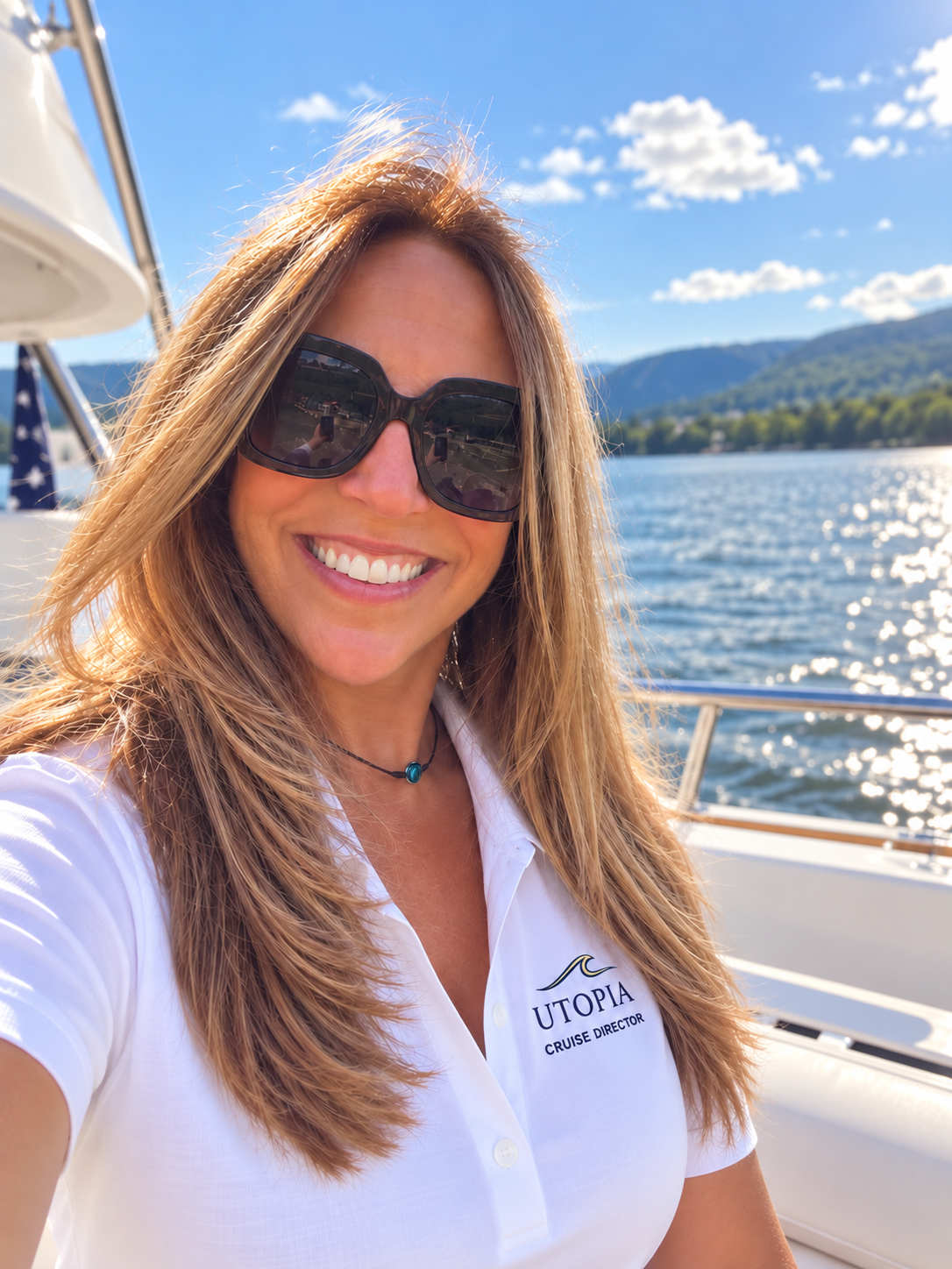 Linda aboard Utopia